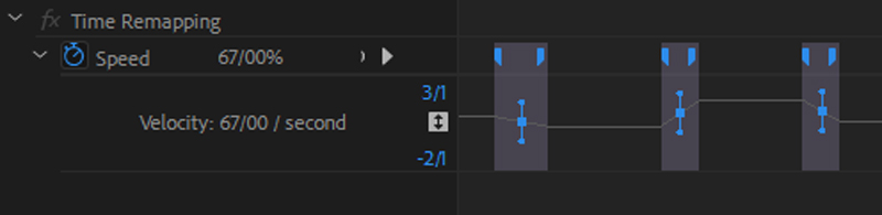 تنظیم سرعت در فیلم از طریق پنل افکت کنترل پریمیر,time remapping,
